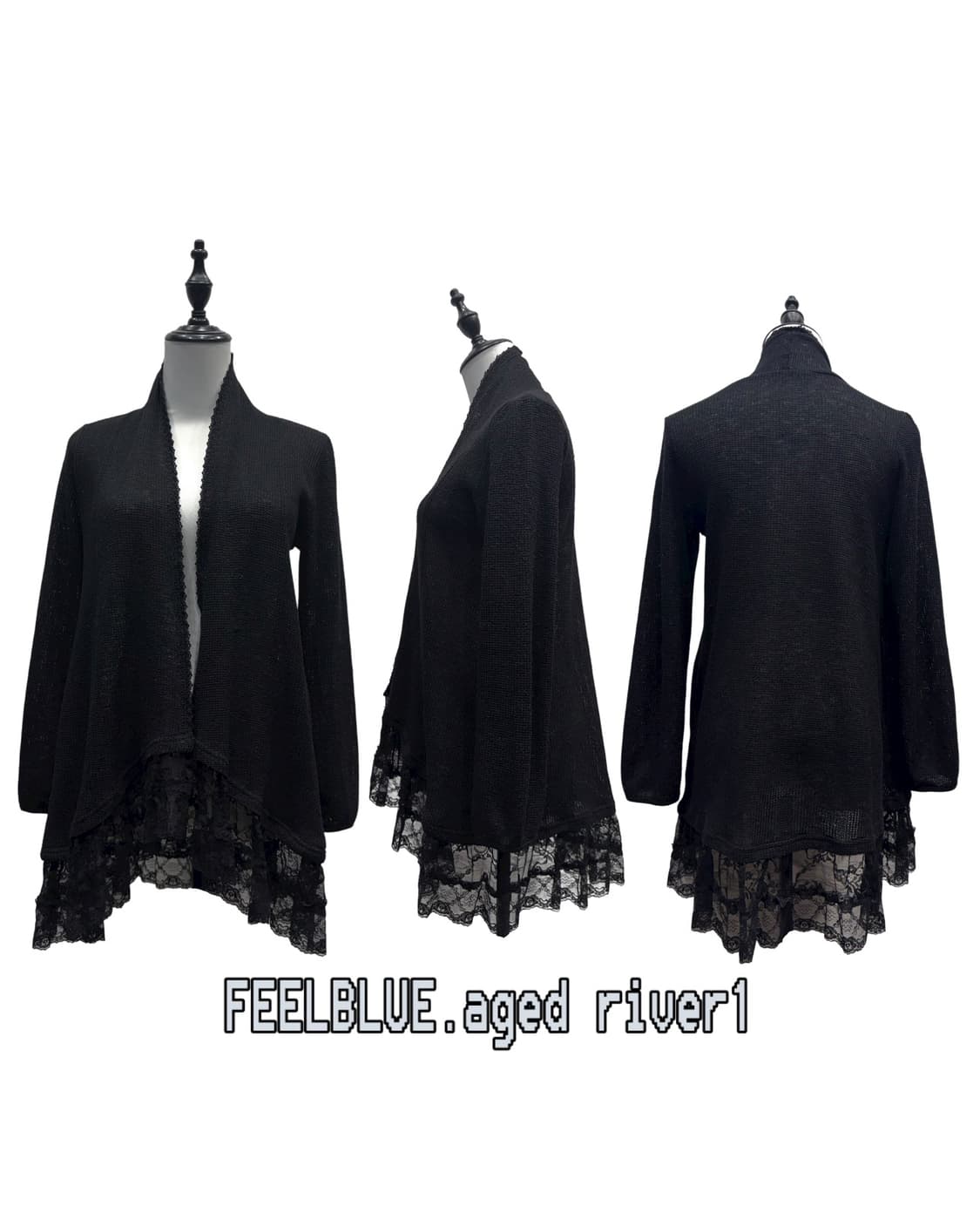 All Black fairy top skirt cardigan 3pcs  상품이미지7