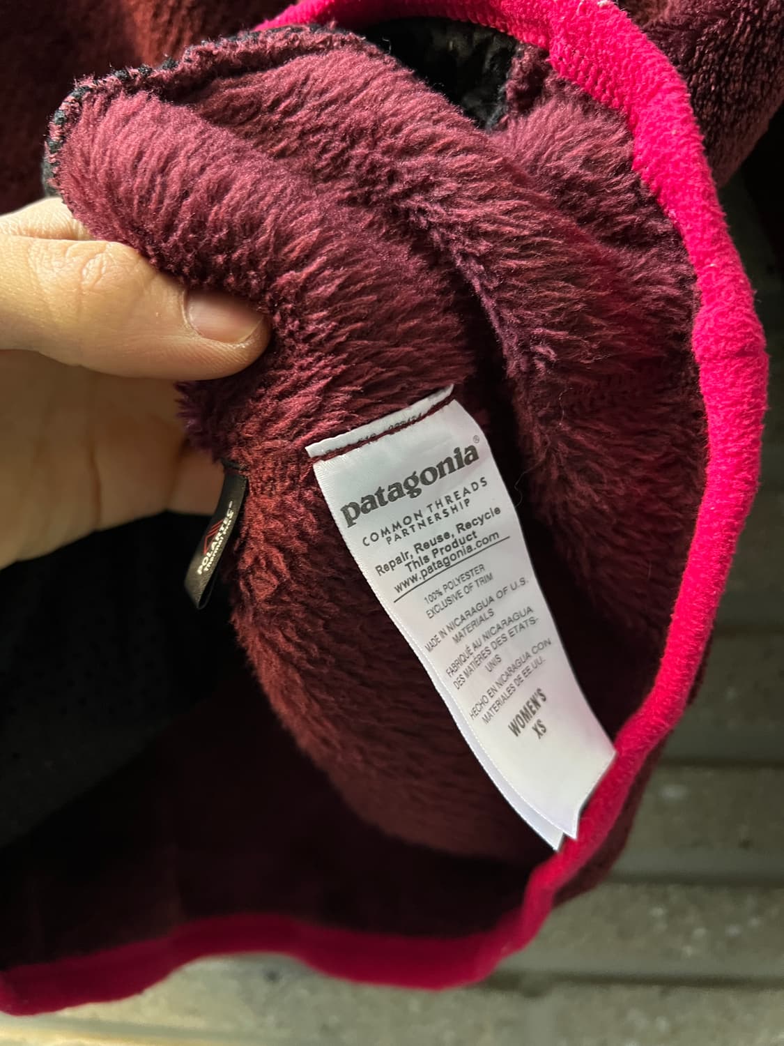 [XS]파타고니아 우먼스 신칠라 버건디 알파카 플리스 상품이미지6