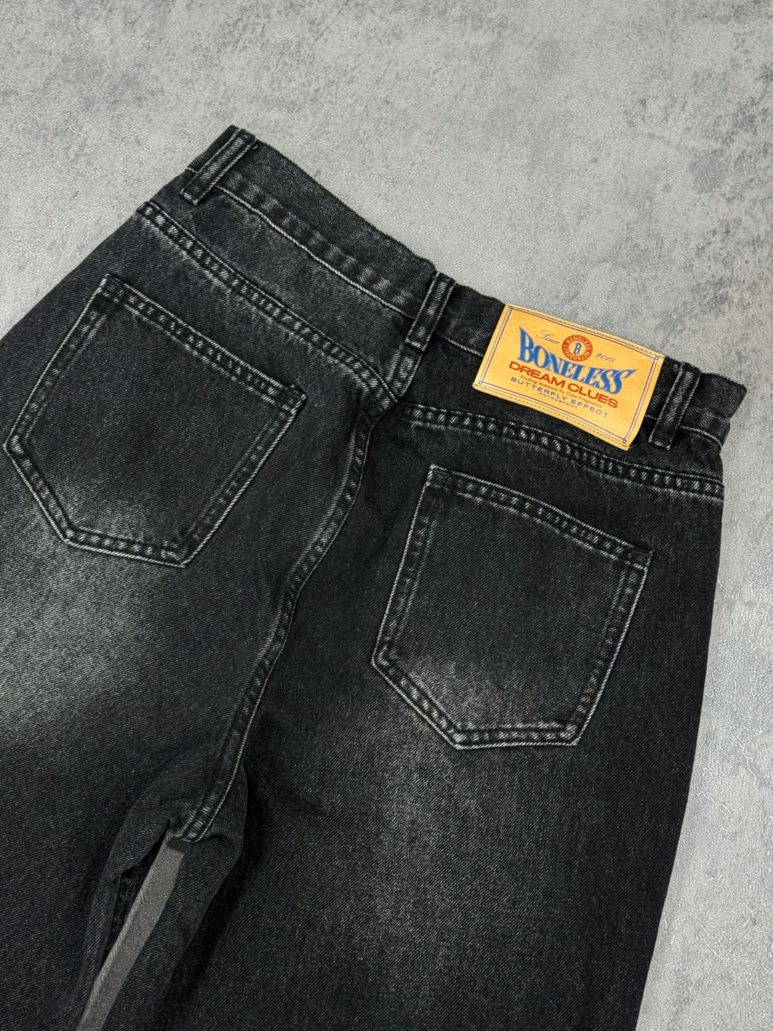 BONELESS 흑청워싱 와이드팬츠 상품이미지4