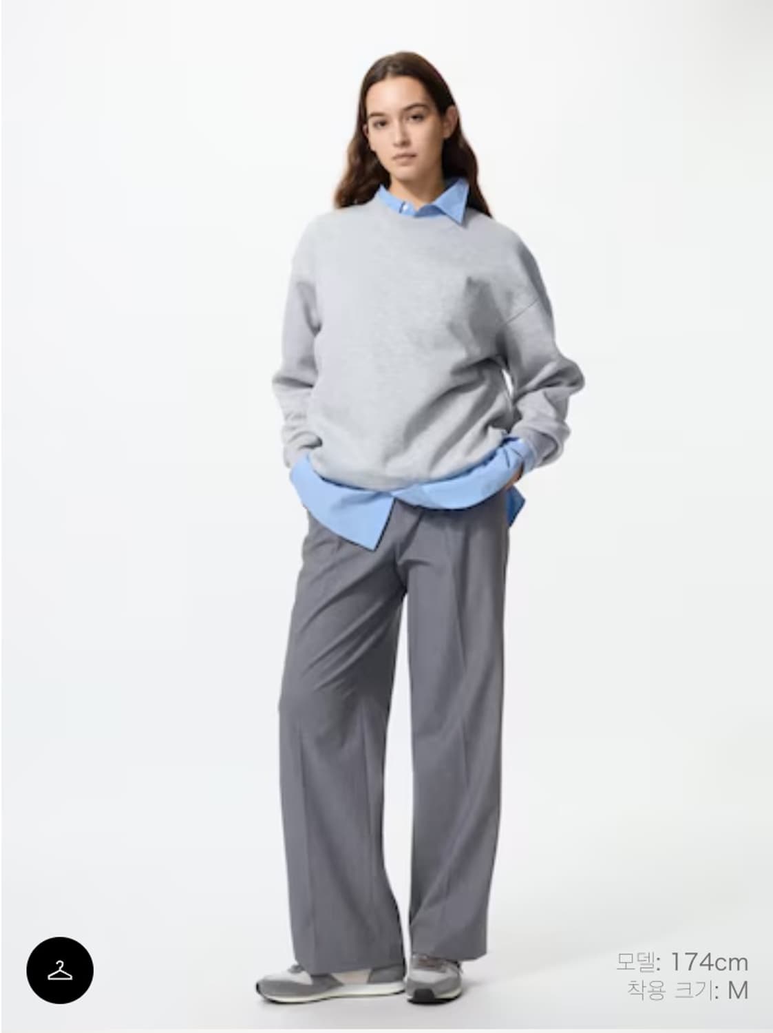 [2XL] 유니클로 탁 와이드 정장바지 슬랙스 긴기장 그레이 상품이미지1