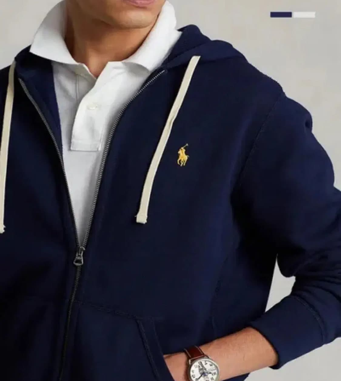 폴로랄프로렌 RL 플리스 남성 후드집업 네이비 상품이미지1