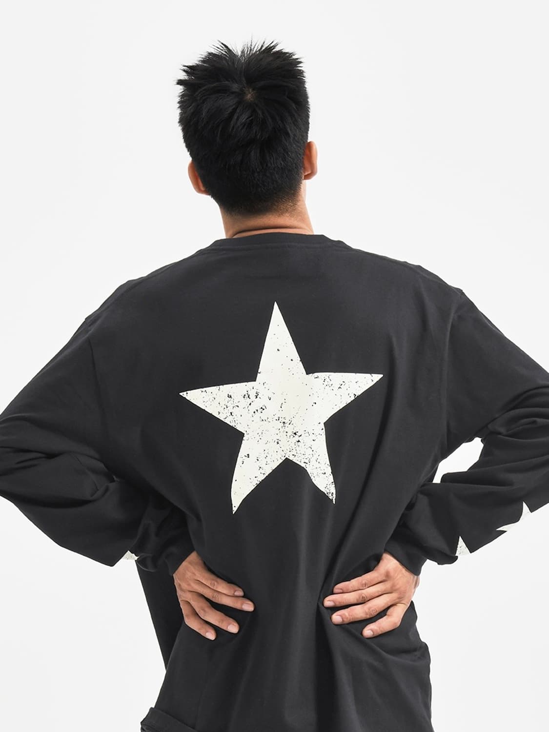 (새상품) 엑스트라오디너리 스타 롱 슬리브 차콜 M 쿄카 착용 상품이미지4