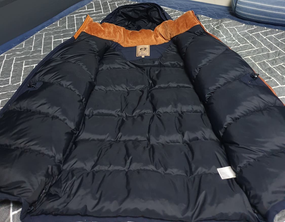 센터폴 오리털 후디 패딩 자켓 네이비 (100) 상품이미지5