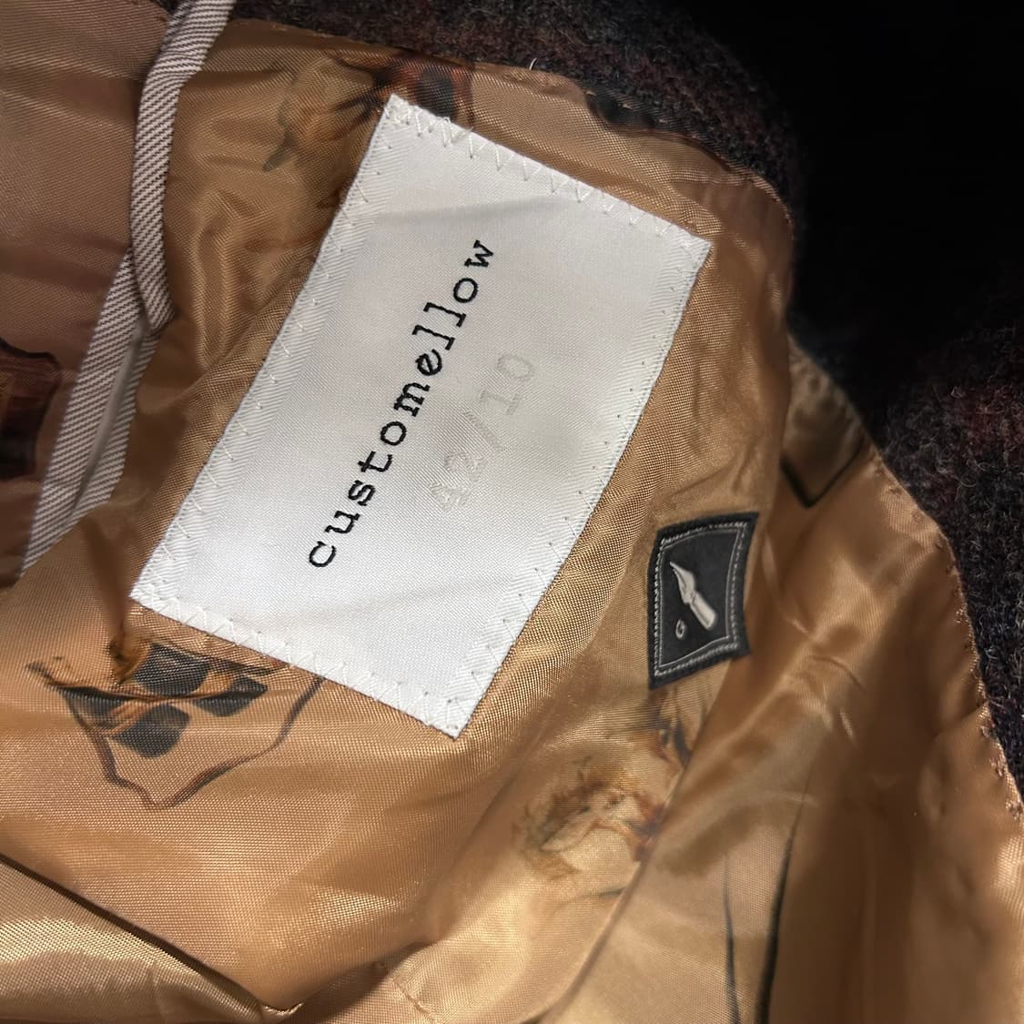 커스텀멜로우 브라스버튼 울 배색 체크 블레이져 상품이미지3