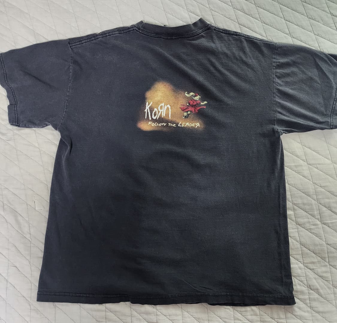[L] 90s 콘 Korn 빈티지 밴드티 ver. 데미지 상품이미지7