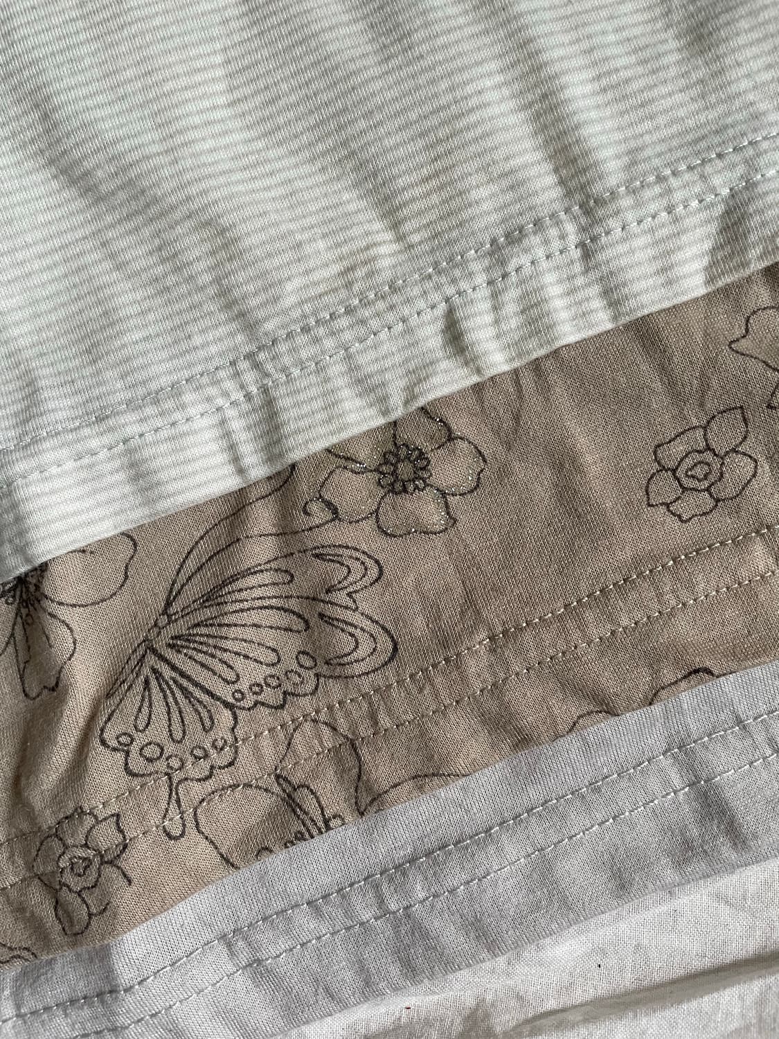 버터플라이 배색 레이어드 티  상품이미지2