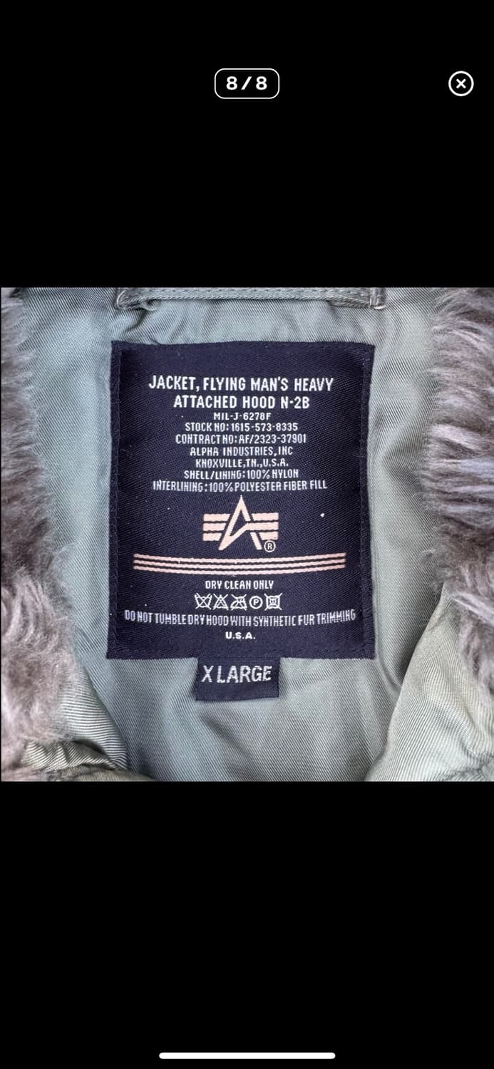 [XL] 알파인더스트리 N2B 항공점퍼 상품이미지8