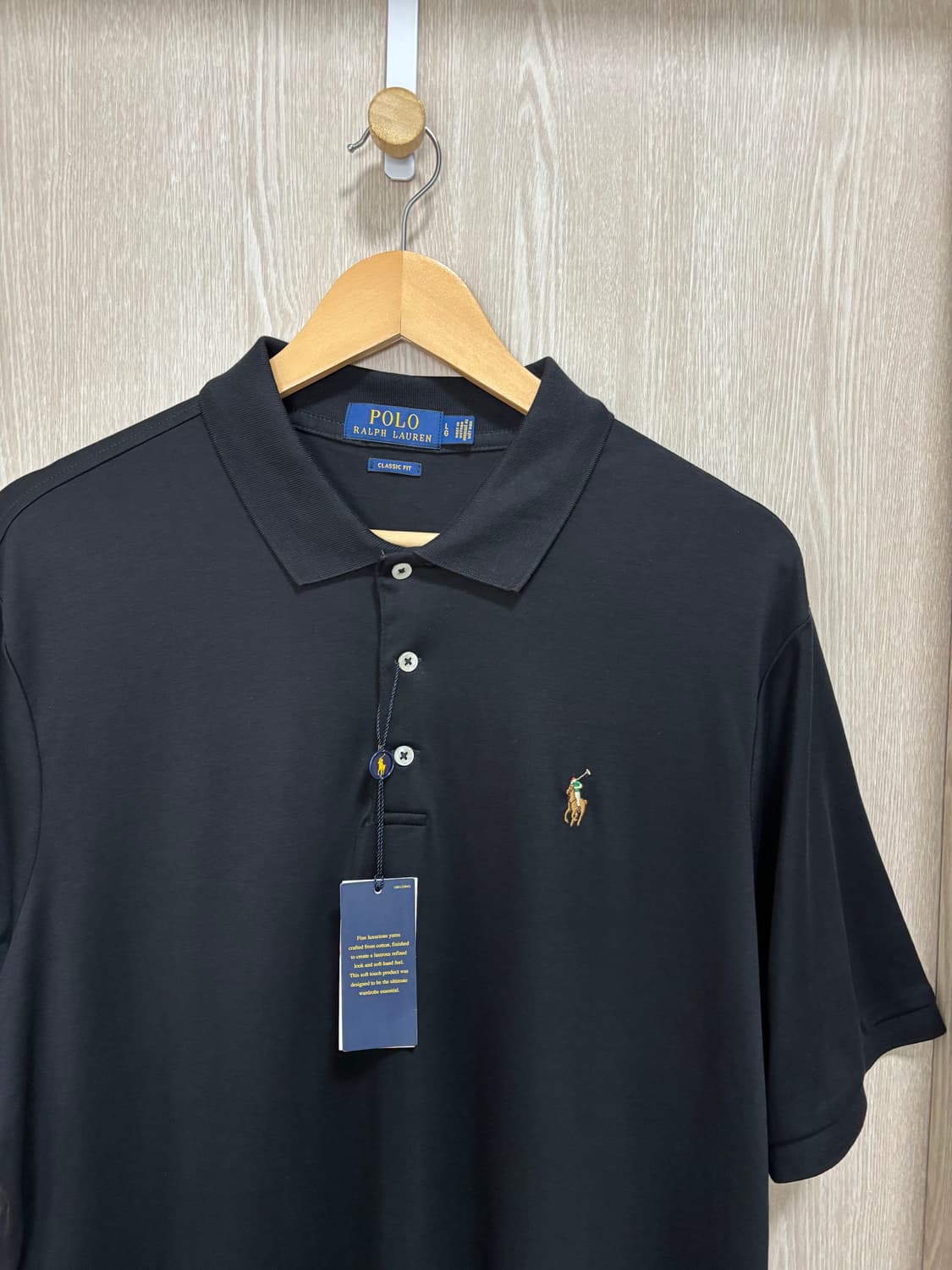 새상품)폴로 클래식핏 반팔카라티L(105)/블랙 상품이미지2