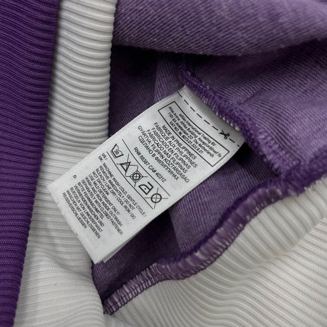 아디다스 화이트라인 셔링 퍼플 후드집업 S 상품이미지5