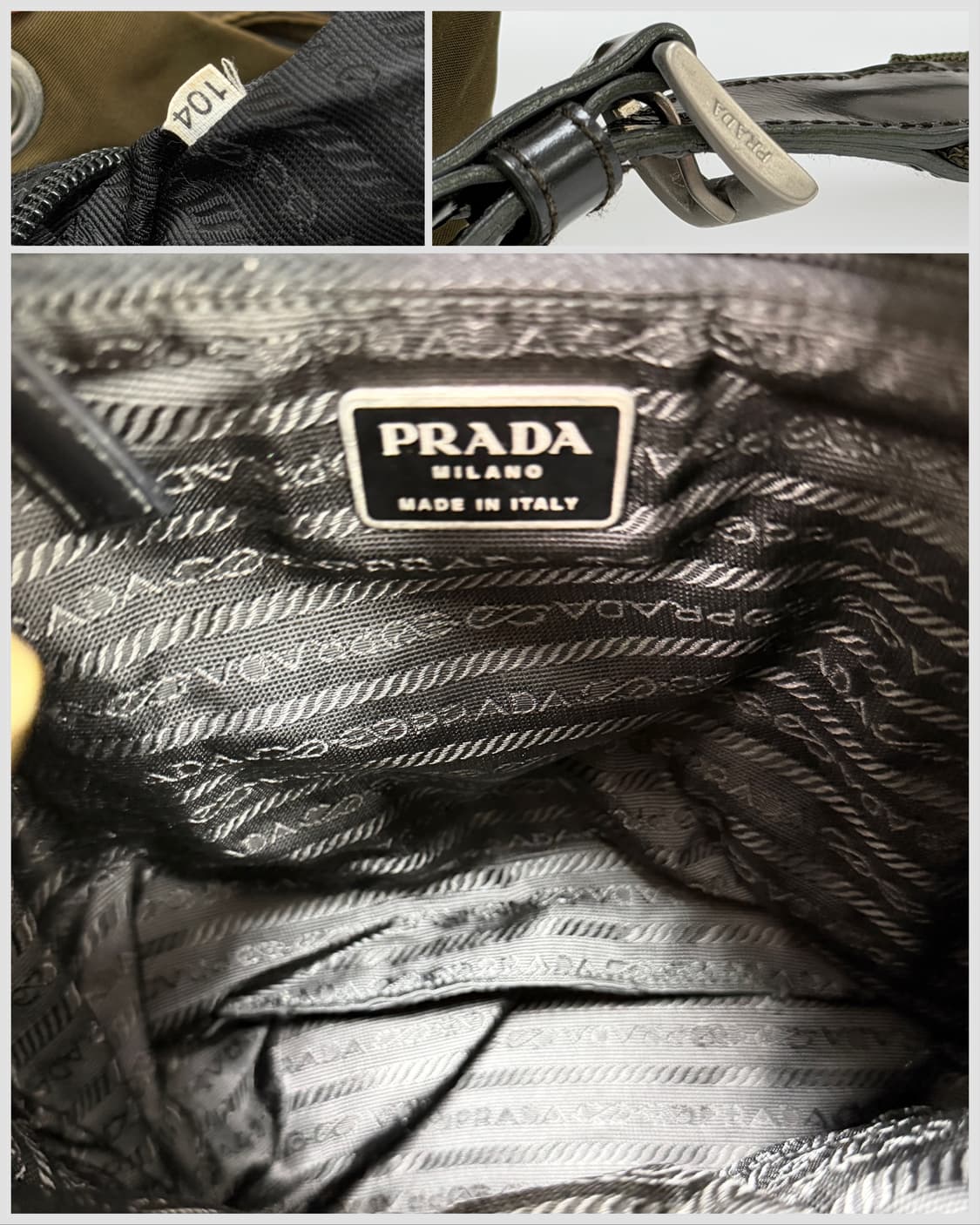 프라다 나일론 투포켓 백팩 카키 상품이미지9