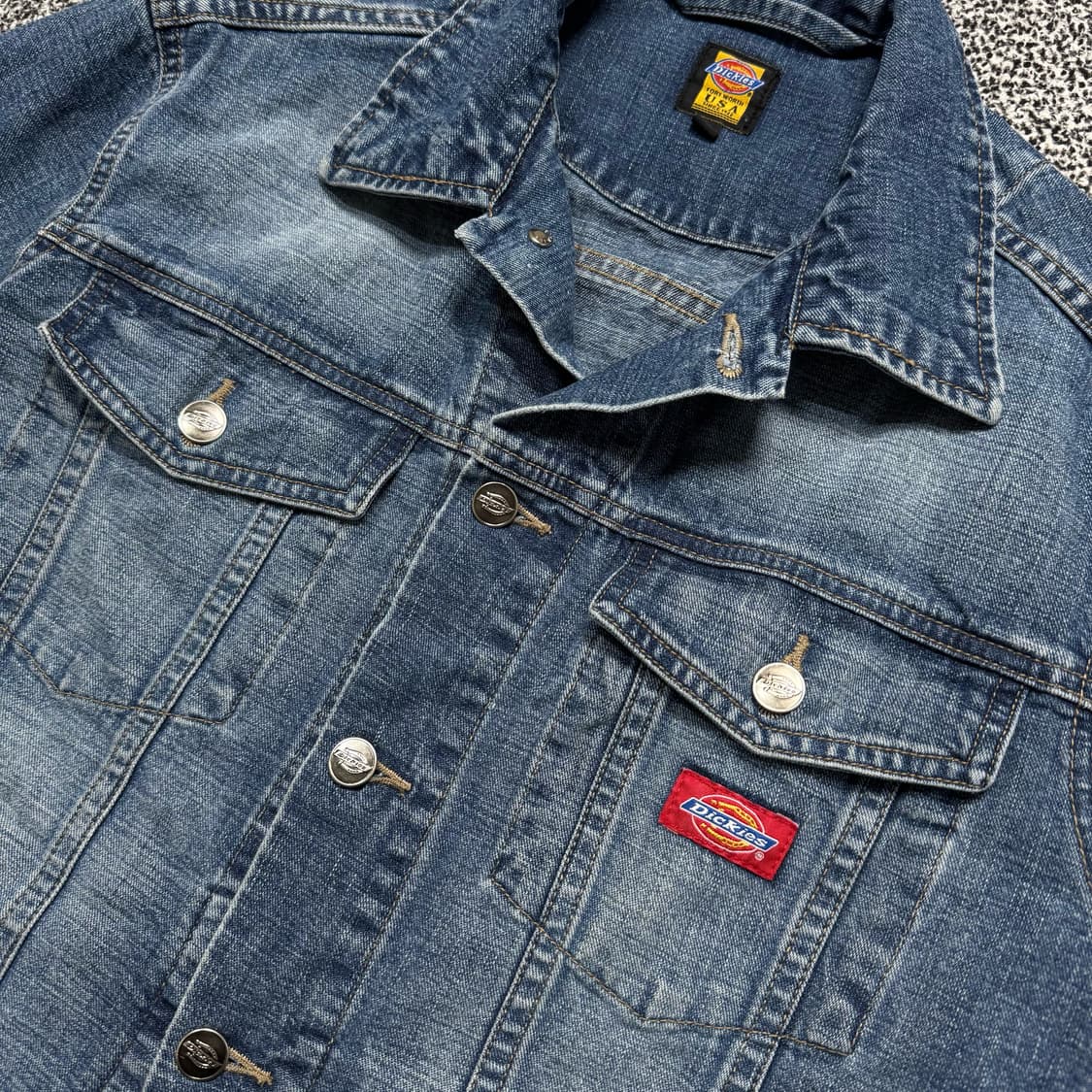 Name : 디키즈 USA 90's 후면 빅로고 데님 청자켓 :) 상품이미지6