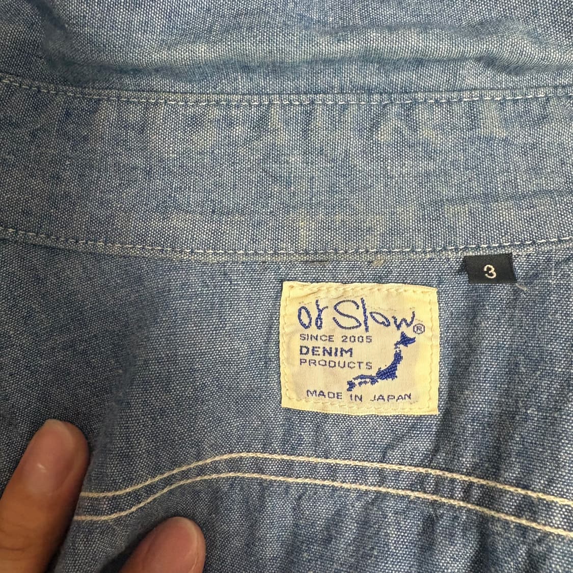 orslow 샴브레이 워크셔츠 빈티지 핏 상품이미지5