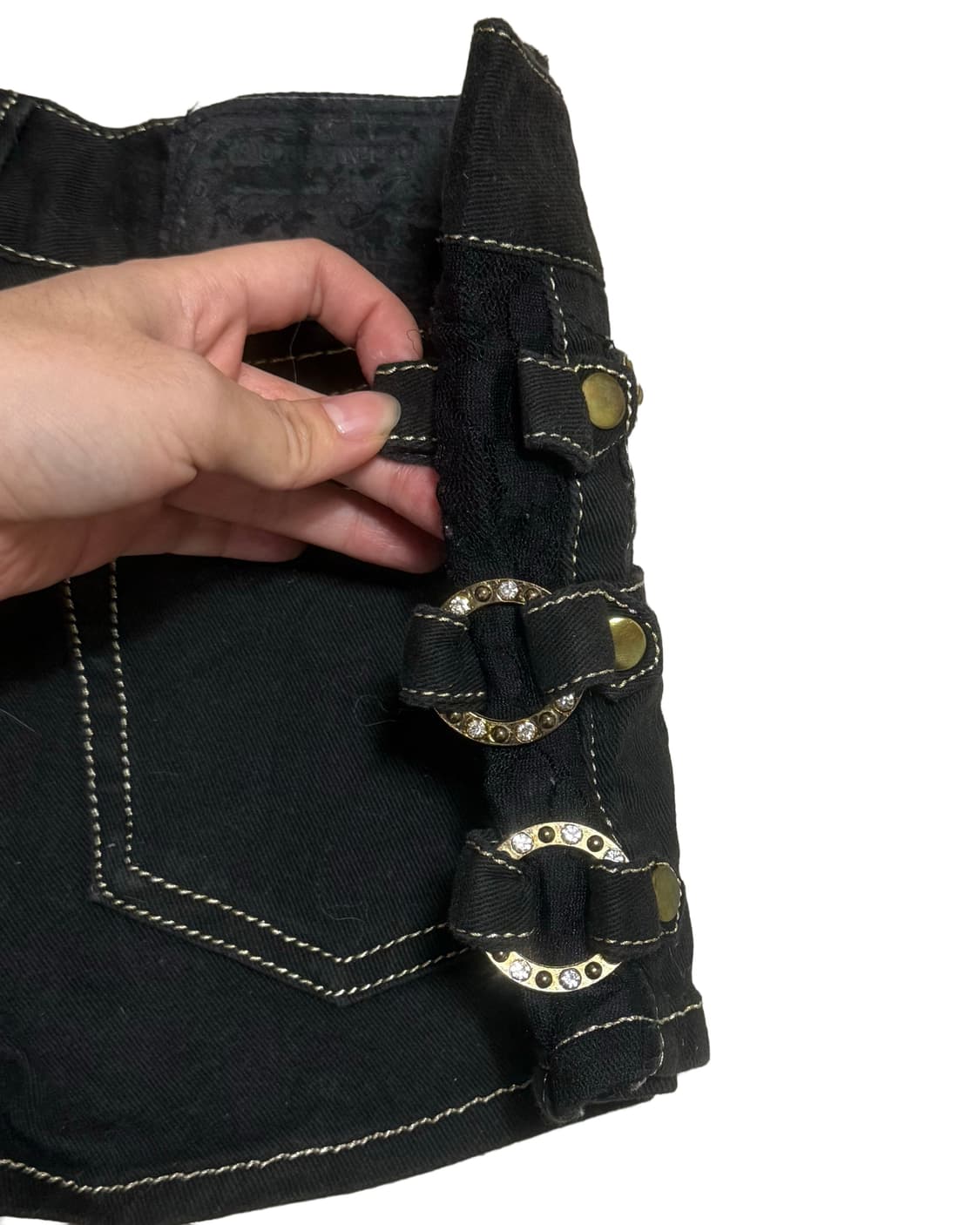 빈티지 갸루st 데님 링 숏츠 상품이미지6