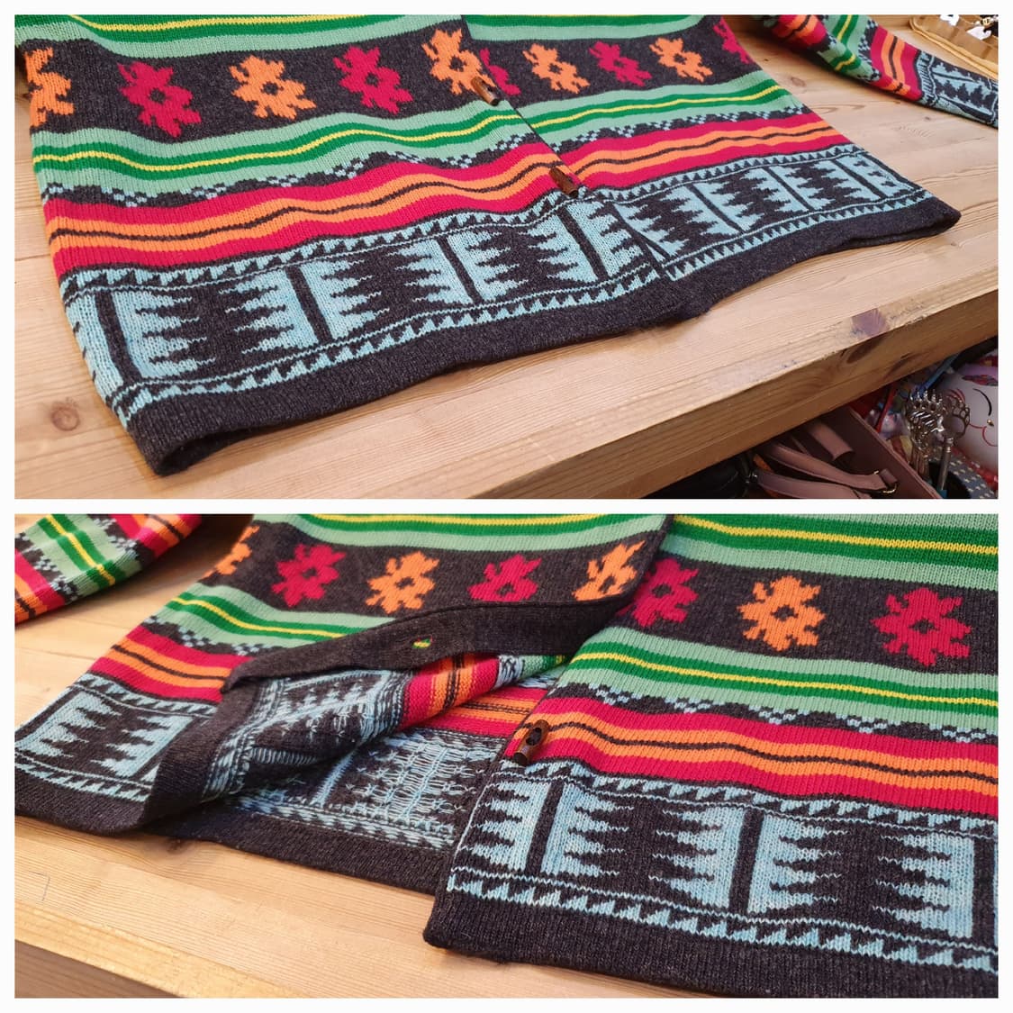 88.베네통 에스닉 박스가디건 상품이미지5