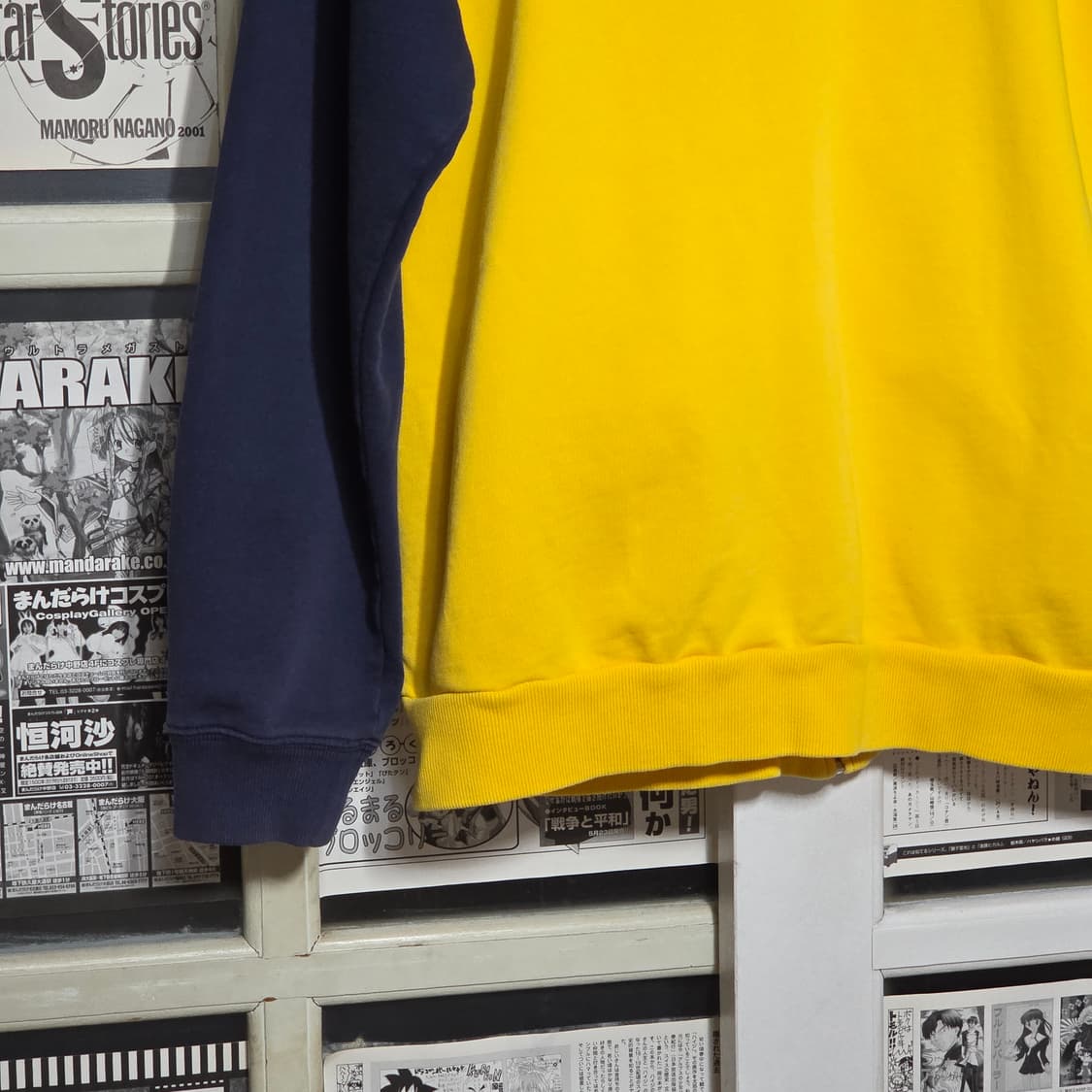 나이키 옐로우 네이비 배색 코튼 져지 집업 상품이미지8