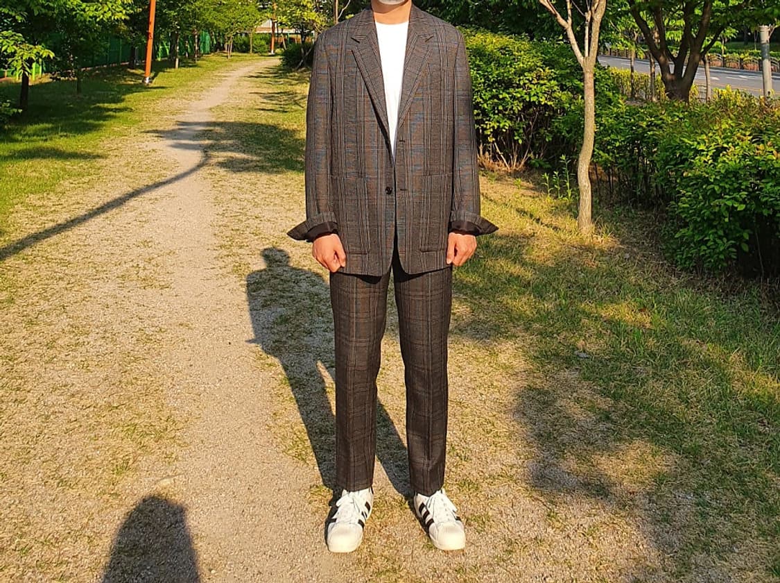 솔리드옴므 테이퍼드핏 체크 울 슬랙스 46 상품이미지6