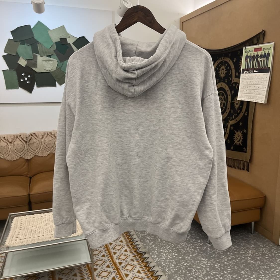 센토로 빈티지 캐주얼 멜란지 화이트 크림 후드티 M C10786 상품이미지4