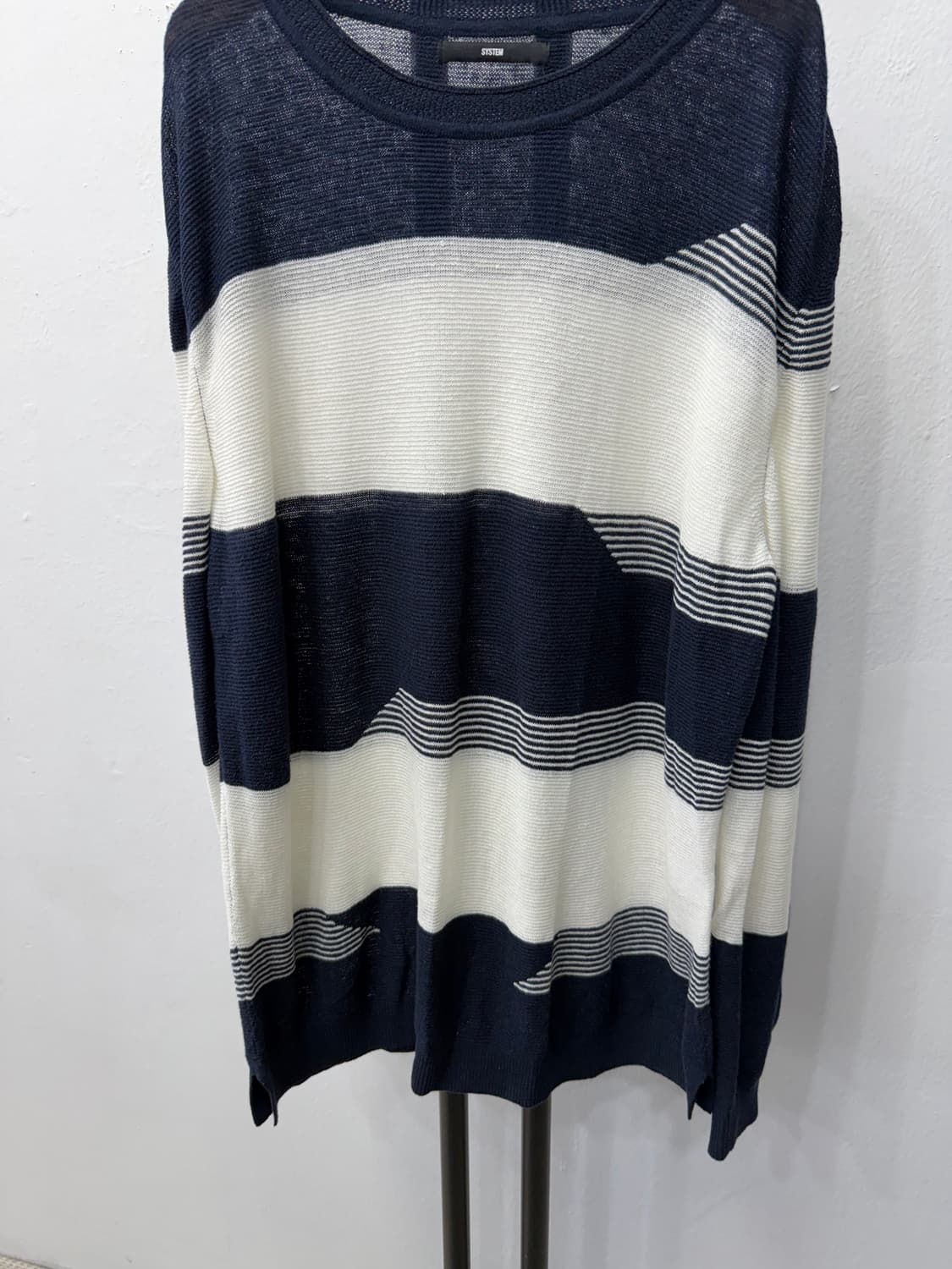 정품) 시스템옴므 한섬스트라이프 니트 100 상품이미지3