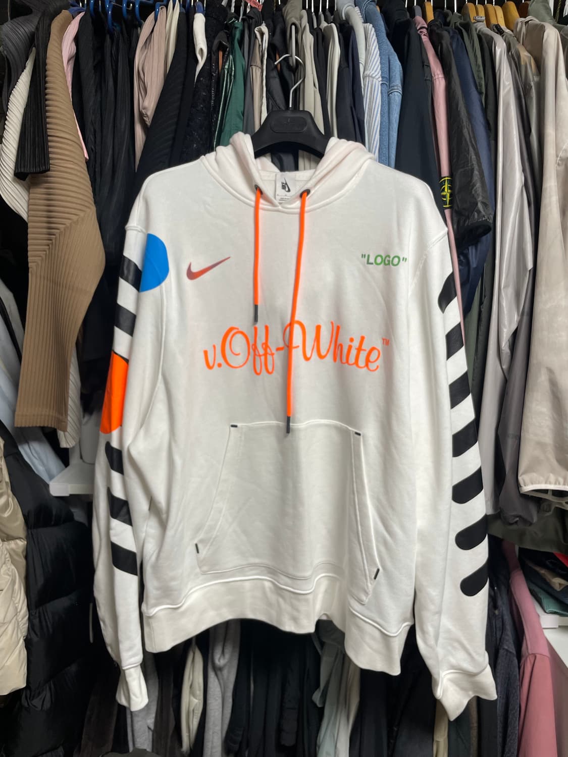 [xl] 나이키 x 오프화이트 화이트 후드티 상품이미지1