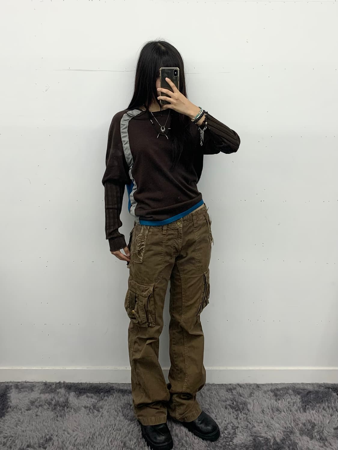 데미지 디테일 카고 팬츠 상품이미지2