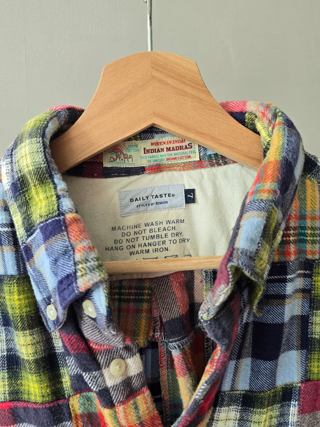 japanese vintage Madras Patchwork Shirt 상품이미지2