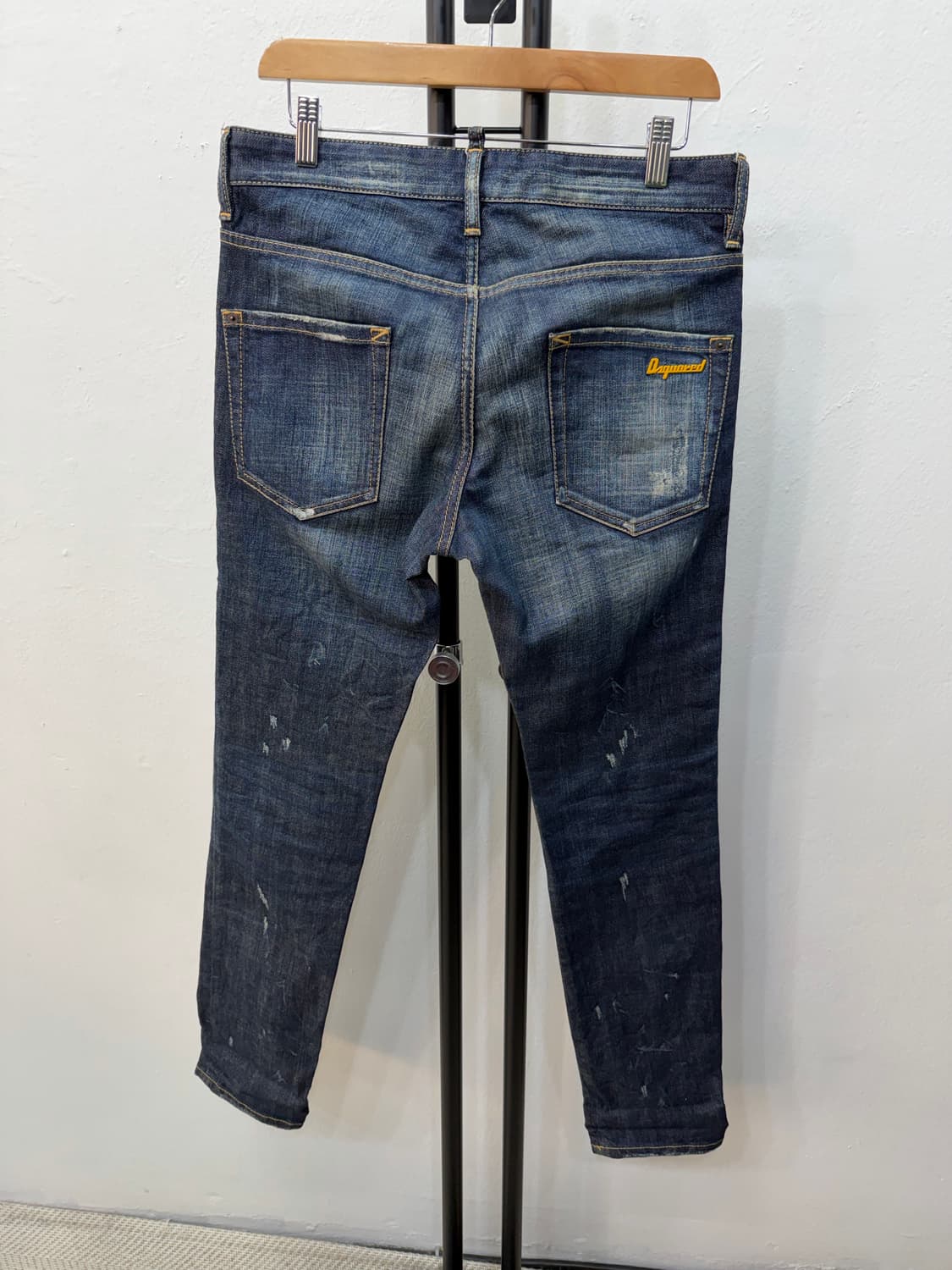 정품) DSQUARED2 가죽 패치 데님 청바지 44(32) 상품이미지4