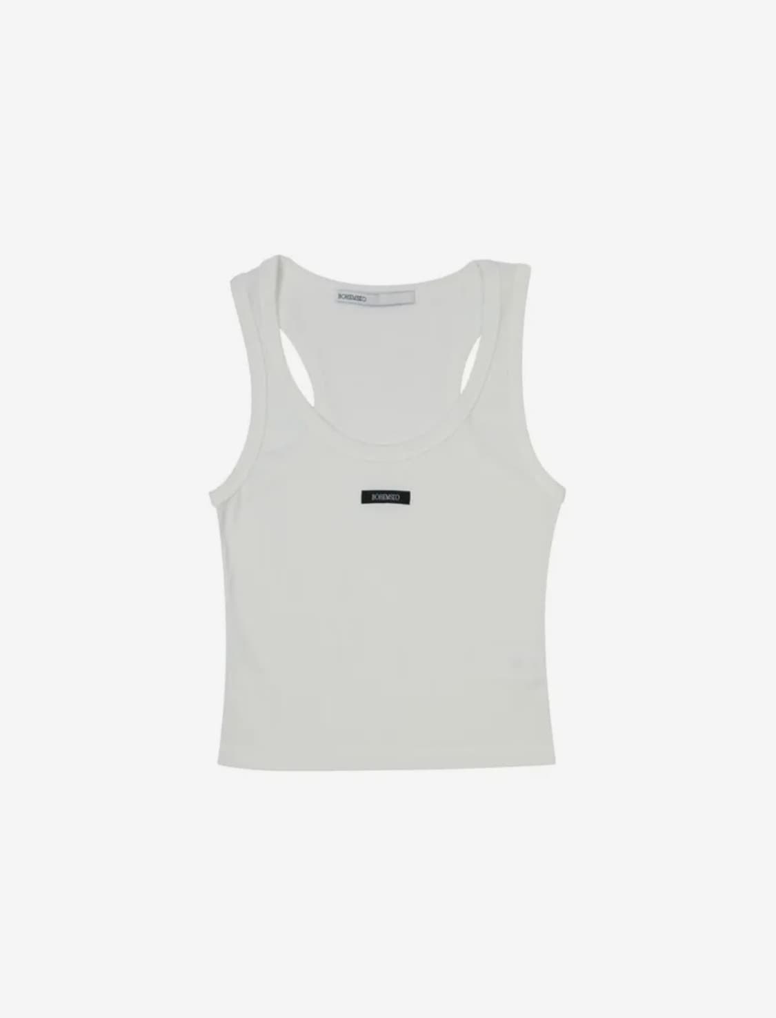 BASIC SLEEVELESS CROP TOP, IVORY 상품이미지1