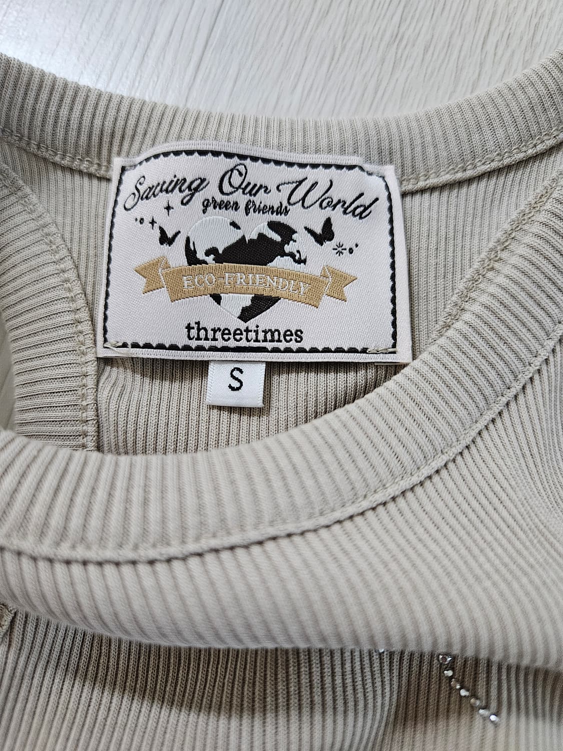 쓰리타임즈 쥬얼 나시 베이지 상품이미지3