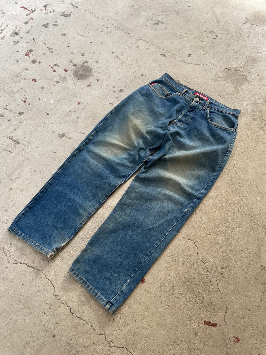 USA Made)90s 스투시 배기 데님 팬츠 상품이미지2