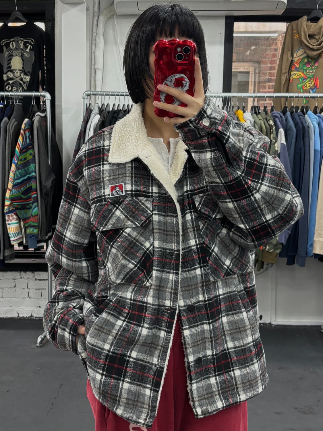 벤 데이비스 쉐르파 체크 자켓 상품이미지1