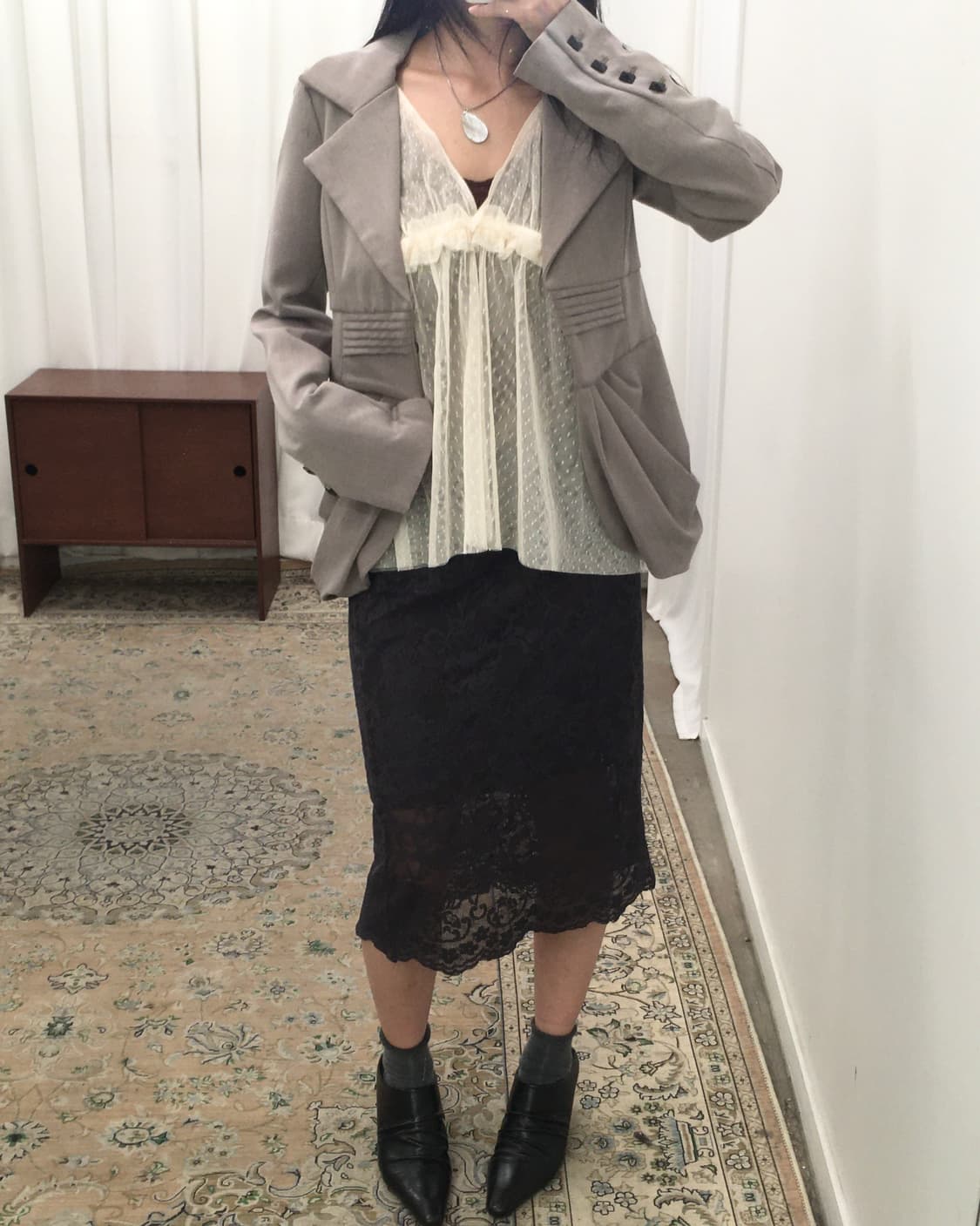 그레이 디테일 블레이저 상품이미지4