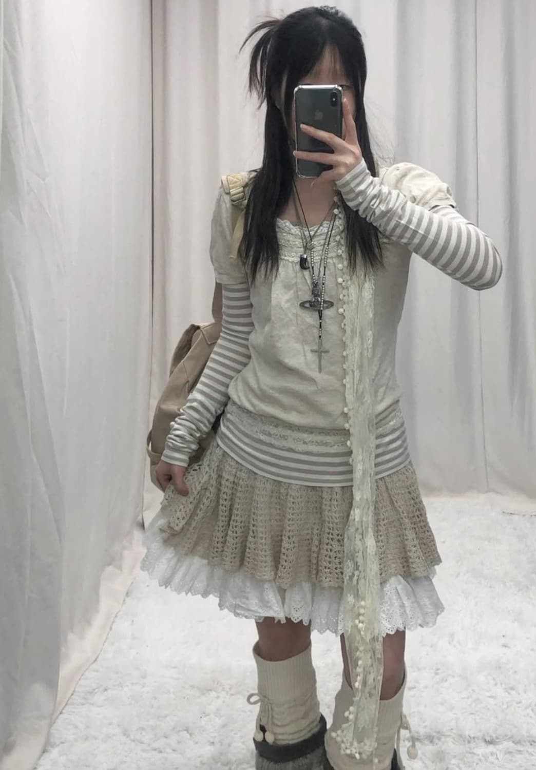 개대장 선가든 딸기 라떼 모리코디셋 그런지퍼가디건 상품이미지5