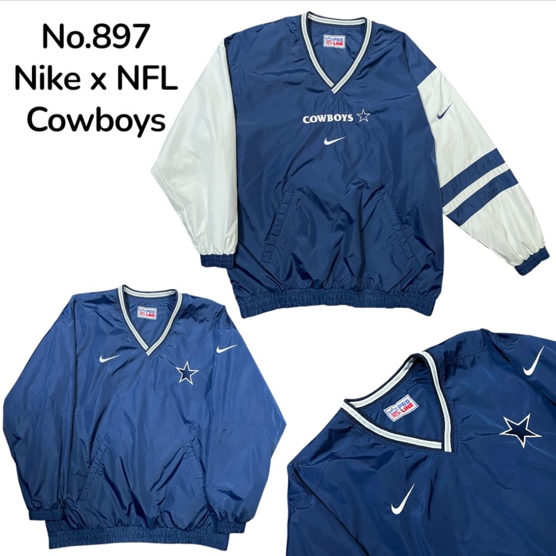 90s 대장급 나이키 x NFL 카우보이스 올드스쿨 웜업 바람막이 XL 상품이미지1