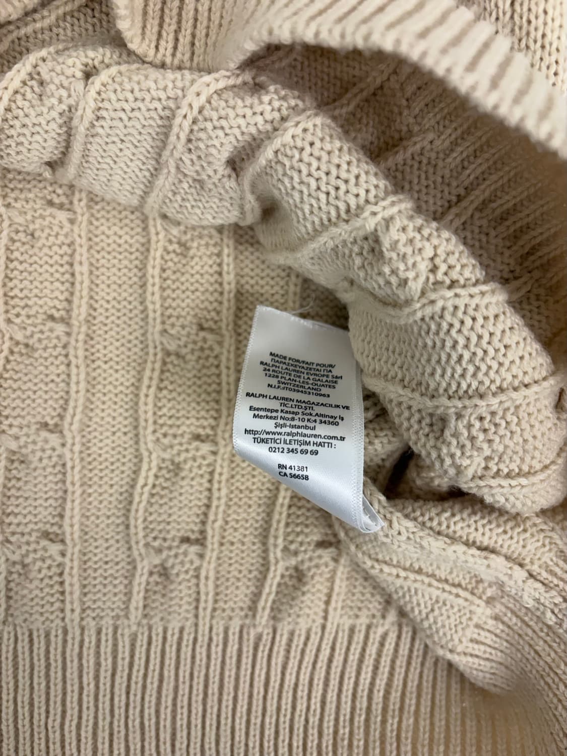 [L] 폴로 랄프로렌 베이지 반집업 니트 상품이미지5