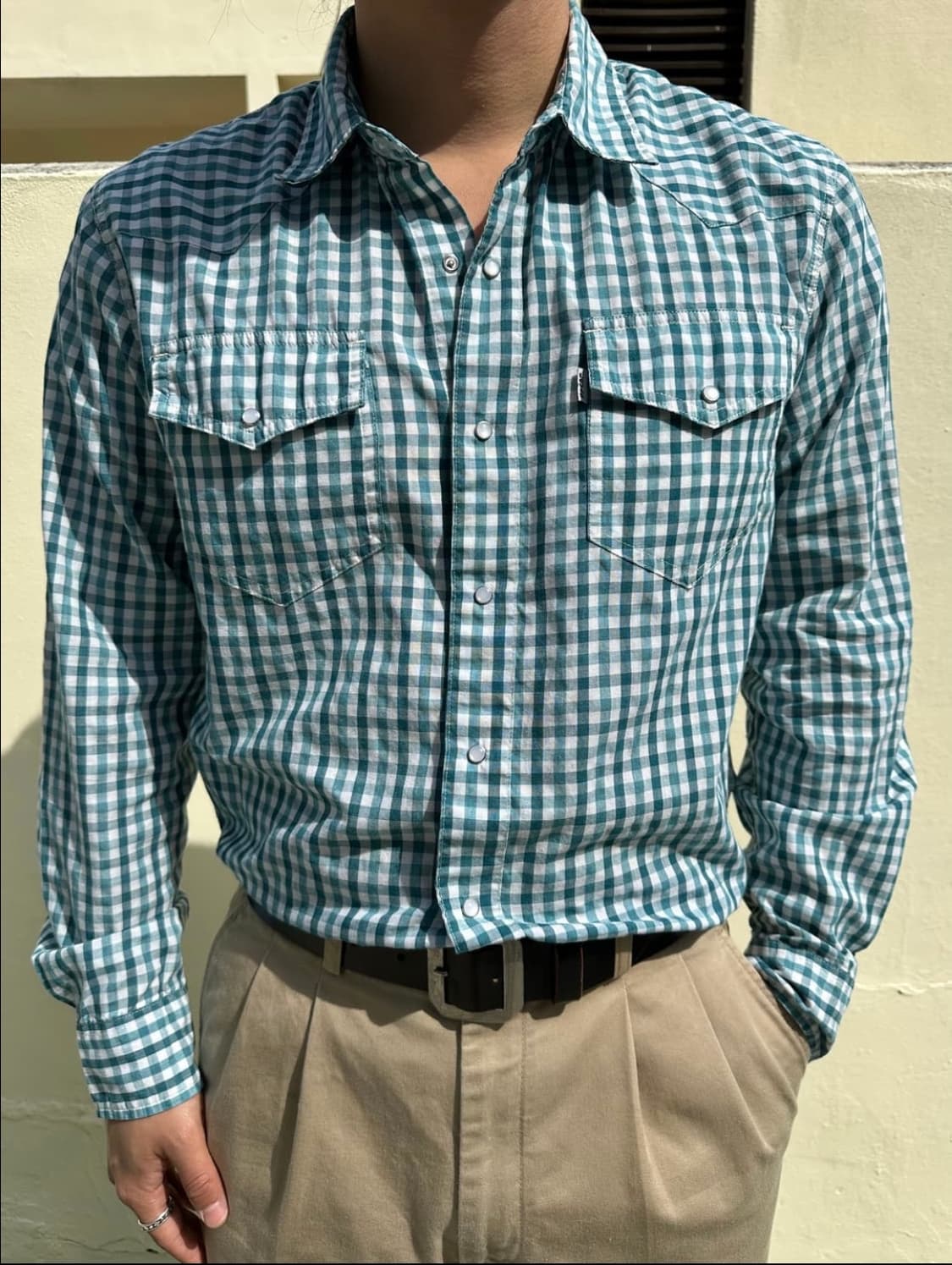 리바이스 블루그린 깅엄 체크 웨스턴 셔츠 상품이미지7