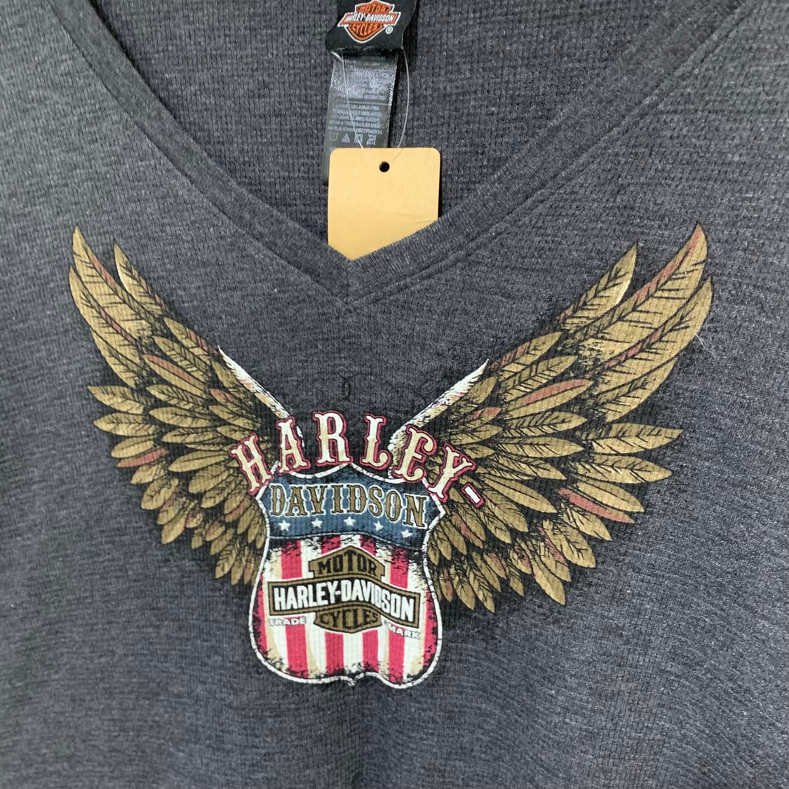 할리 데이비슨 윙 날개 프린팅 긴팔 티셔츠 빈티지 롱슬리브 남녀공용 상품이미지3