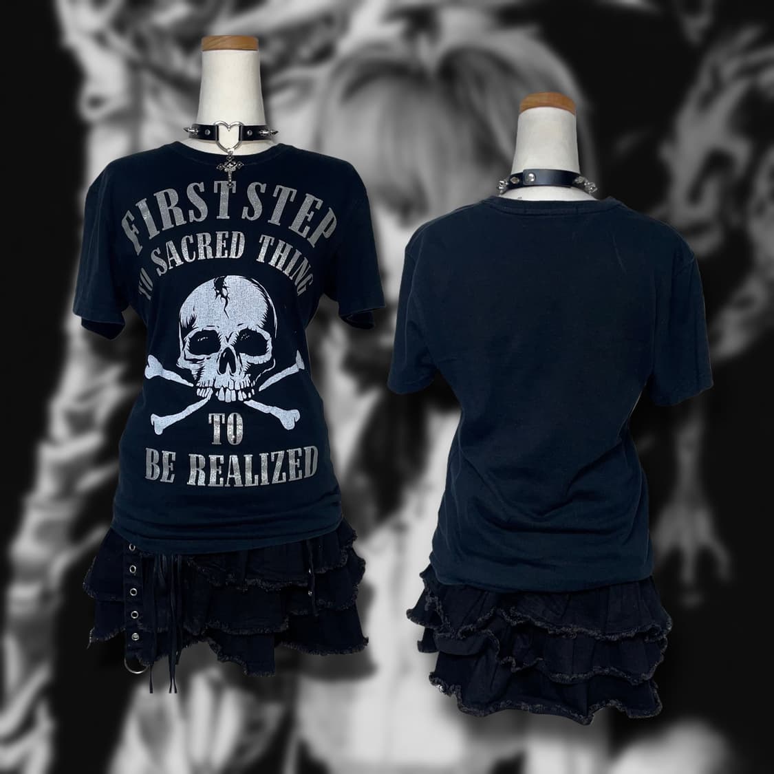 Skull Printed Glitter T-Shirt  상품이미지1