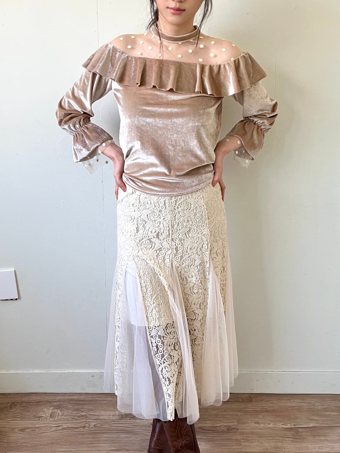 ready me go 벨벳 블라우스 상품이미지6