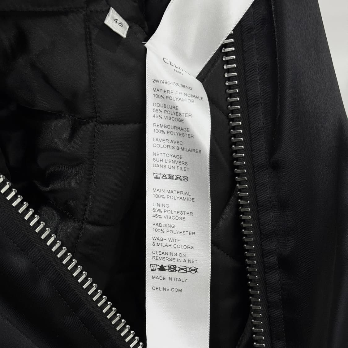 [정품] 24FW 셀린느 백로고 후드 봄버 새틴 (46size) 상품이미지9