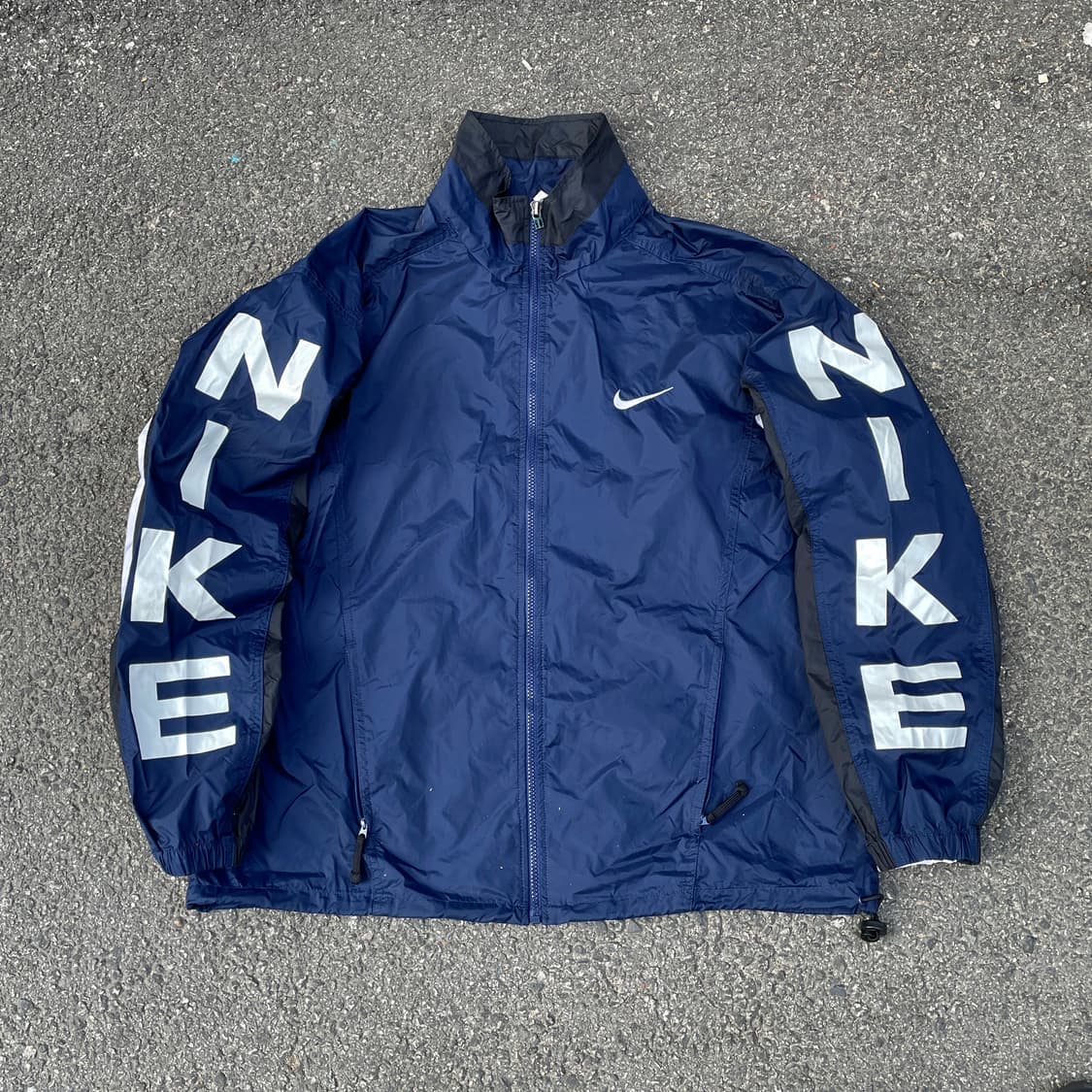 90s 나이키 대대장 스펠아웃 빅로고 트랙자켓 올드스쿨 바람막이 L 상품이미지1