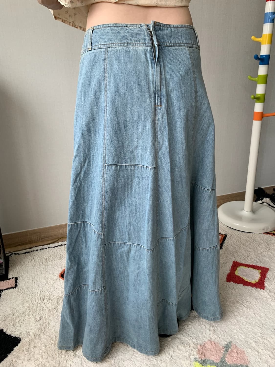 denim patch maxi skirt  상품이미지6