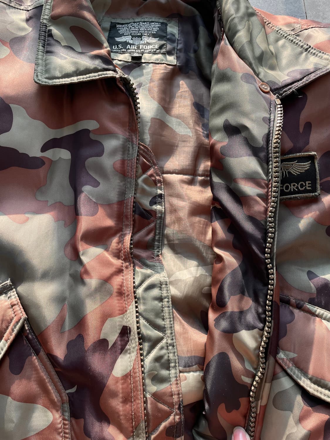 US Air Force  ma-2 카모플라쥬 플라이트 자켓 상품이미지8