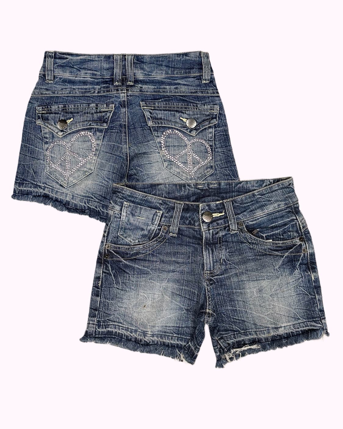 heart cubic denim shorts 상품이미지1
