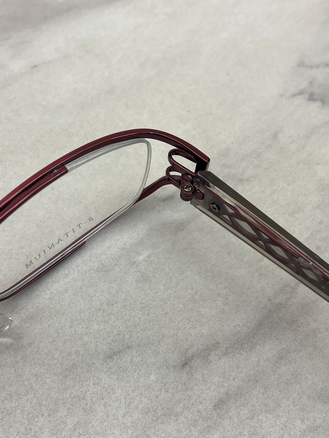 마지 마사토모 MAJI Masatomo 와인 스퀘어 와이어 메탈테 안경 상품이미지3
