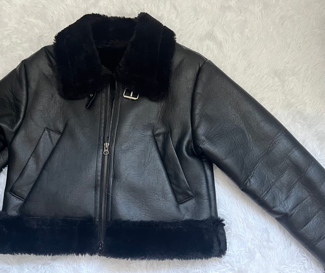 키튼 무스탕 자켓 블랙 상품이미지4