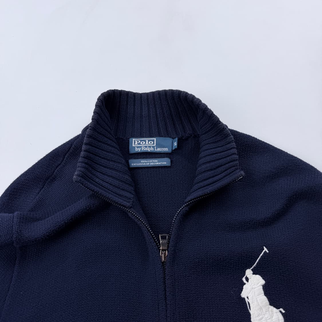 폴로 네이비 빅포니 니트집업 상품이미지3