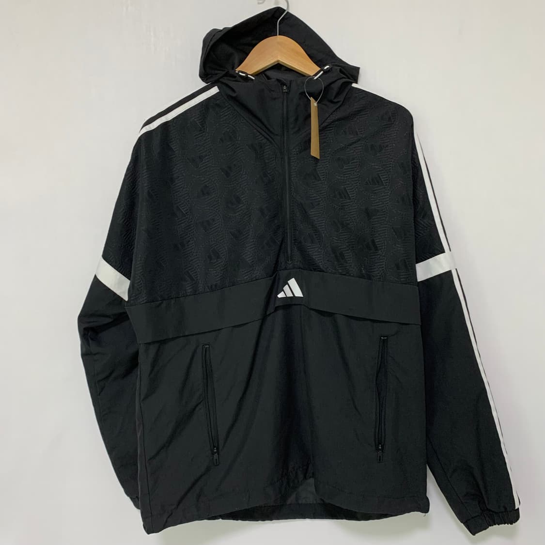 아디다스 삼선 바람막이 아노락 후드 반집업 남성 L 남녀공용 오버핏 상품이미지2