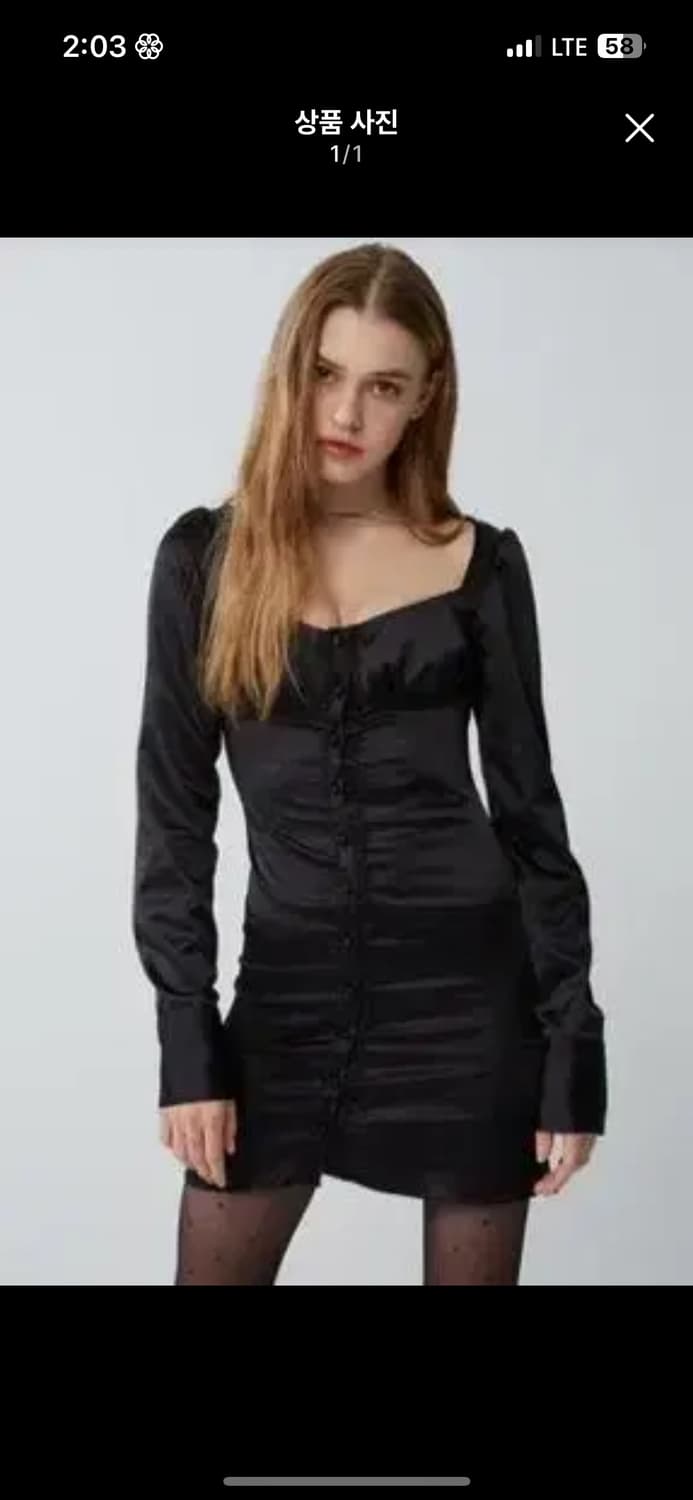 보헤미안서울 보헴서 새틴원피스 블랙 S 상품이미지1