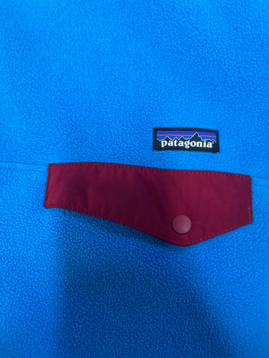 파타고니아 신칠라15FA 헤비웨이트  스카이블루 / 레드 입니당 상품이미지2