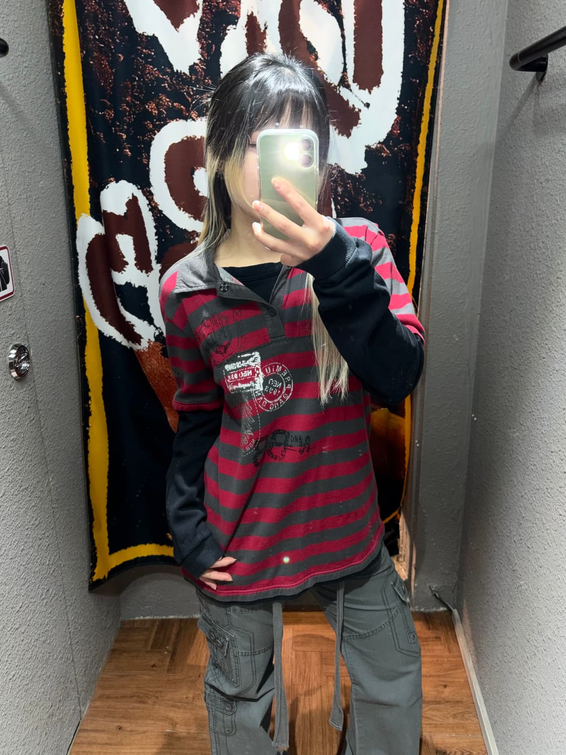 빈티지 스트라이프 레이어드 카라티 상품이미지1